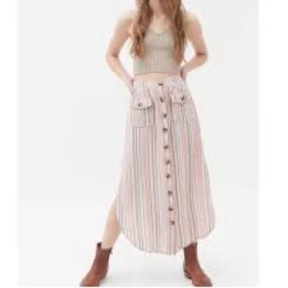 Urban Outfitters Carson Button Maxi Skirt